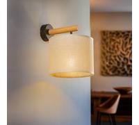 TK Lighting Applique Deva Nature, tessuto, legno TK Lighting
