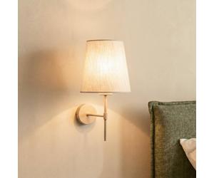 TK Lighting Applique Elizabeth, sabbia/beige, lino, altezza 39 cm, E27 TK Lighting