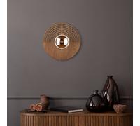 TK Lighting Applique Lunar, bianco/colore legno, Ø 30 cm, G9 TK Lighting