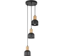 TK Lighting Cairo lampada sospesa 3x15 W nero-legno 4895