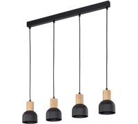 TK Lighting Cairo lampada sospesa 3x15 W nero-legno 4896