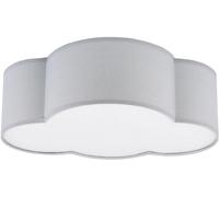 TK Lighting Plafoniera Cloud in tessuto, lunghezza 41 cm, grigio TK Lighting
