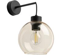 TK Lighting Applique Cubus, nero/ambra, vetro, Ø 18 cm, E27 TK Lighting
