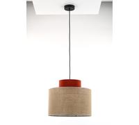 TK Lighting Lampada a sospensione Duo, Ø 20 cm, marrone ruggine/marrone naturale, iuta TK Lighting