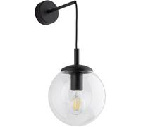 TK Lighting Esme lampada da parete 1x15 W nero-trasparente 5387