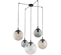 TK Lighting Esme lampada sospesa 5x15 W nero-trasparente-opale-grafite 4796
