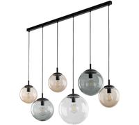 TK Lighting Esme lampada sospesa 6x15 W nero-trasparente-opale-grafite 4797