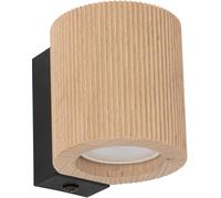 TK Lighting Eve lampada da parete 1x10 W nero-legno 11443