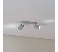 TK Lighting Faretto da soffitto Livia, grigio, 35 cm, a 2 luci, metallo, GU10 TK Lighting