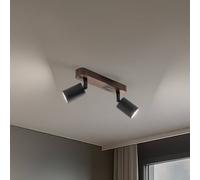 TK Lighting Faretto da soffitto Subrin, noce, 2 luci TK Lighting