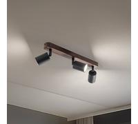 TK Lighting Faretto da soffitto Subrin, noce, 3 luci TK Lighting