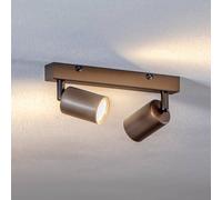 TK Lighting Faretto da soffitto Top, regolabile, marrone, lineare a 2 luci TK Lighting
