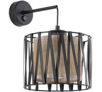 TK Lighting Harmony lampada da parete 1x15 W nero-marrone 5950
