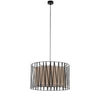 TK Lighting Lampada a sospensione Harmony, nero, Jute naturale, Ø 50 cm TK Lighting