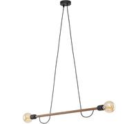 TK Lighting Helix lampada sospesa 2x15 W nero-legno 4948