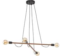 TK Lighting Helix lampada sospesa 4x15 W nero-legno 4949
