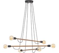 TK Lighting Helix lampada sospesa 6x15 W nero-legno 4950