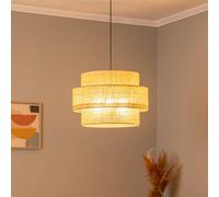 TK Lighting Lampada a sospensione Calisto, Jute, marrone naturale, a 3 luci, Ø 50 cm TK Lighting
