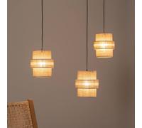 TK Lighting Lampada a sospensione Calisto, Jute, marrone naturale, a 3 luci, decentrata TK Lighting