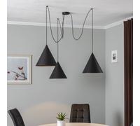 TK Lighting Lampada a sospensione CONO a 3 luci paralume decentrato 32 cm nero TK Lighting