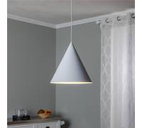 TK Lighting Lampada a sospensione Cono, bianco, Ø 32 cm, acciaio, 1 luce TK Lighting