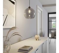 TK Lighting Lampada a sospensione Cubus, grigio fumo, vetro, Ø 30 cm, E27 TK Lighting