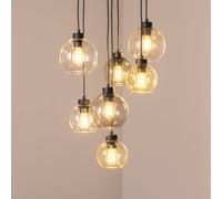 TK Lighting Lampada a sospensione Cubus Mix, Ø 49 cm, a 7 luci, multicolore, vetro, E27 TK Lighting