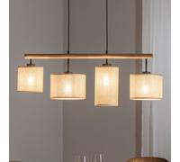 TK Lighting Lampada a sospensione Deva Nature, 4 luci, tessuto TK Lighting