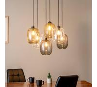 TK Lighting Elio lampada sospesa 6x15 W nero 5974