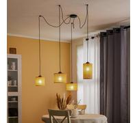 TK Lighting Lampada a sospensione Juta, 4 luci TK Lighting