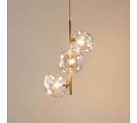 TK Lighting Lampada a sospensione Lava, a 3 luci, Ø 29 cm, sabbia/cognac, G9 TK Lighting