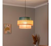 TK Lighting Lampada a sospensione Trio, paralume in iuta, petrolio/marrone TK Lighting