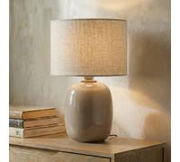 TK Lighting Lampada da tavolo Melody, sabbia, tessuto, altezza 48 cm, E27 TK Lighting