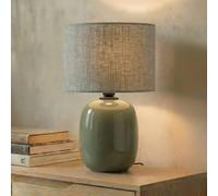 TK Lighting Lampada da tavolo Melody, verde oliva, tessuto, altezza 48 cm, E27 TK Lighting