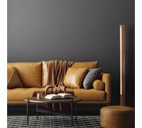 TK Lighting Lampada da terra in legno LED Teo, noce, 120 cm, dimmer touch TK Lighting