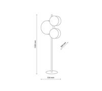 TK Lighting Lampada da terra Puls, paralumi in iuta, marrone naturale/bianco, a 3 luci TK Lighting