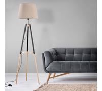 TK Lighting Lampada da terra Vaio Nature Base in legno a tre gambe, beige TK Lighting