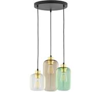 TK Lighting Marco lampada sospesa 3x15 W nero-verde-fumé-marrone 3325