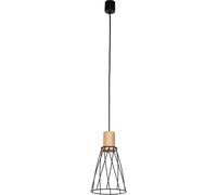 TK Lighting Modesto lampada sospesa 1x10 W nero-legno 10155