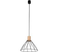 TK Lighting Modesto lampada sospesa 1x10 W nero-legno 10156