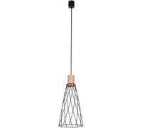 TK Lighting Modesto lampada sospesa 1x10 W nero-legno 10157
