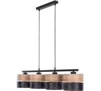 TK Lighting Nicol lampada sospesa 4x15 W nero-legno 4802