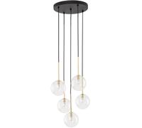 TK Lighting Nilos lampada sospesa 5x6 W nero-oro 5943