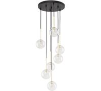 TK Lighting Nilos lampada sospesa x6 W nero-trasparente-oro 5362