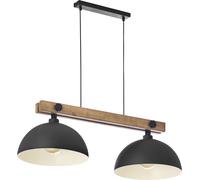 TK Lighting Oslo lampada sospesa 2x60 W nero-legno 1706