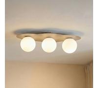 TK Lighting Plafoniera Cloud, beige, a 3 luci, vetro, lunghezza 51 cm, G9 TK Lighting