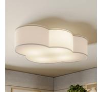 TK Lighting Plafoniera Cloud, bianca, tessuto, lunghezza 62 cm, E27, a 4 luci TK Lighting