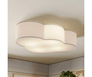 TK Lighting Plafoniera Cloud, bianca, tessuto, lunghezza 62 cm, E27, a 4 luci TK Lighting