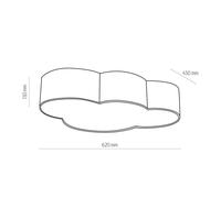 TK Lighting Plafoniera Cloud, rosa, 63 cm di lunghezza, tessuto, nuvola, E27 TK Lighting