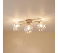 TK Lighting Plafoniera Lava, a 3 luci, lunghezza 50 cm, sabbia/cognac, G9 TK Lighting